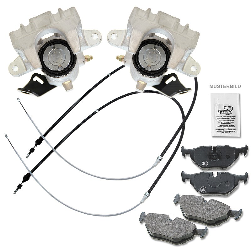 Bestprice 2x Bremssattel +Bremsbeläge +Bremsseile [Hersteller-Nr. 31185922] für VW, Audi, Skoda