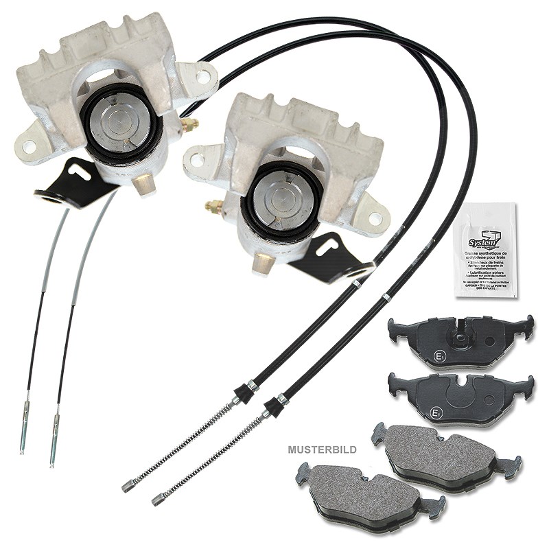 Bestprice 2x Bremssattel +Bremsbeläge +Bremsseile [Hersteller-Nr. 31185923] für VW, Seat