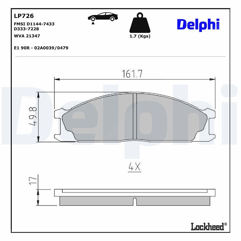 Delphi Bremsbelagsatz, Scheibenbremse Lp726 Für Nissan - Bild 6