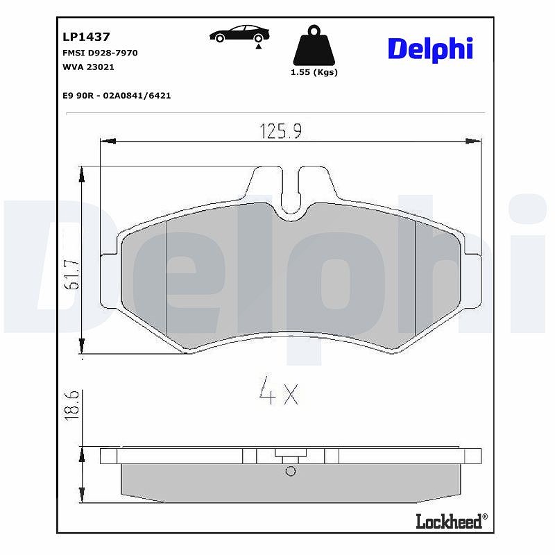 Für DELPHI LP1437 Brake Pad Set, Disc Brake - Bild 8