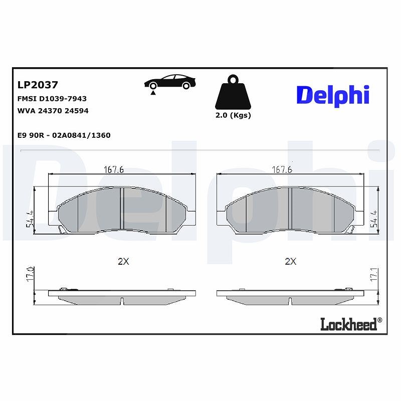 Für DELPHI LP2037 Brake Pad Set, disc brake LP2037 Brake pads set front (with a - Bild 9