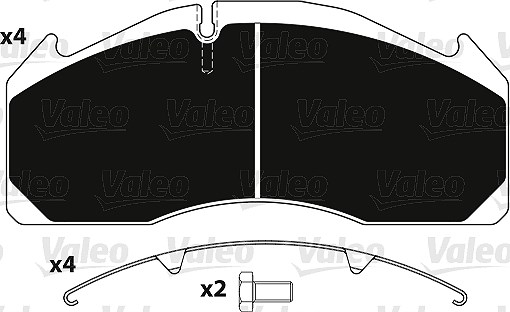 Valeo Bremsbelagsatz, Scheibenbremse [Hersteller-Nr. 882221] für Volvo