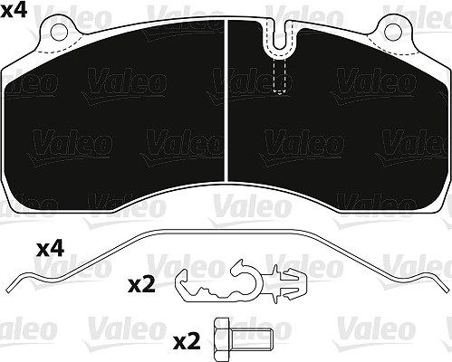 Valeo Bremsbelagsatz, Scheibenbremse [Hersteller-Nr. 882249] für Renault Trucks, Volvo