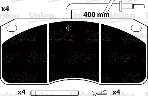 Valeo Bremsbelagsatz, Scheibenbremse [Hersteller-Nr. 882257] für Ford, Volvo