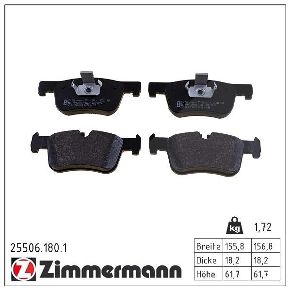 Zimmermann 25506.180.1 Bremsbelagsatz für Scheibenbremse Bremsbelagsatz - Bild 2