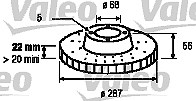 Valeo Bremsscheibe [Hersteller-Nr. 186264] für Volvo
