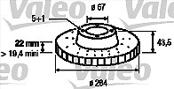 Valeo Bremsscheibe [Hersteller-Nr. 186280] für Mercedes-Benz