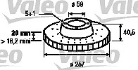 Valeo Bremsscheibe [Hersteller-Nr. 186589] für Citroën, Peugeot, Fiat