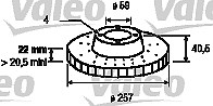 Valeo Bremsscheibe Vorderachse Belüftet [Hersteller-Nr. 186590] für Citroën, Fiat, Alfa Romeo, Peugeot, Lancia
