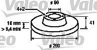 Valeo Bremsscheibe [Hersteller-Nr. 186647] für Volvo, Proton, Mitsubishi