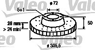 Valeo Bremsscheibe [Hersteller-Nr. 186712] für Nissan, Renault, Opel