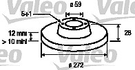 Valeo Bremsscheibe [Hersteller-Nr. 186724] für Lancia, Citroën, Fiat, Peugeot