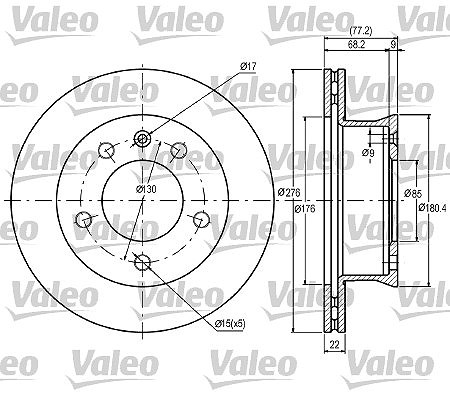 Valeo Bremsscheibe [Hersteller-Nr. 187041] für Mercedes-Benz