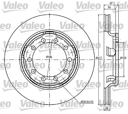 Valeo Bremsscheibe [Hersteller-Nr. 187080]