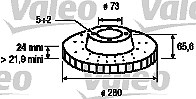 Valeo Bremsscheibe [Hersteller-Nr. 197043] für Fiat, Citroën, Peugeot
