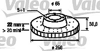 Valeo Bremsscheibe [Hersteller-Nr. 197088] für Skoda, Audi, VW, Seat