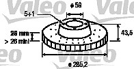 Valeo Bremsscheibe [Hersteller-Nr. 197219] für Peugeot, Lancia, Citroën, Fiat