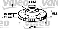 Valeo Bremsscheibe [Hersteller-Nr. 197236] für Seat, Ford, VW