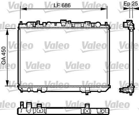Valeo Kühler, Motorkühlung [Hersteller-Nr. 735081] für Nissan