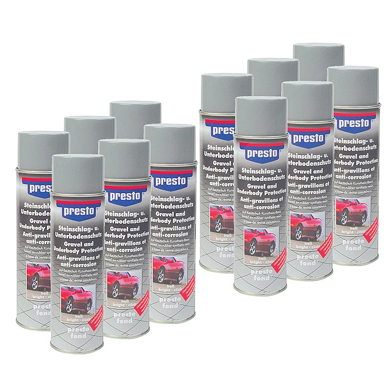 Presto 12x 500ml Steinschlag-Unterbodenschutz hell [Hersteller-Nr. 306031]