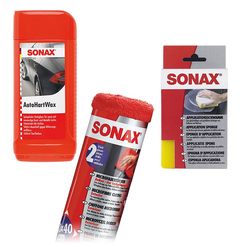 Sonax 1x 500ml AutoHartWax+ Schwamm+ 2x MicroTücher [Hersteller-Nr. 10820098]
