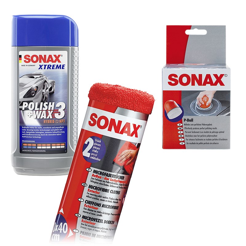 Sonax 1x 500ml XTREME Polish & Wax 3 + P-Ball+ 2x Tücher [Hersteller-Nr. 10820116]