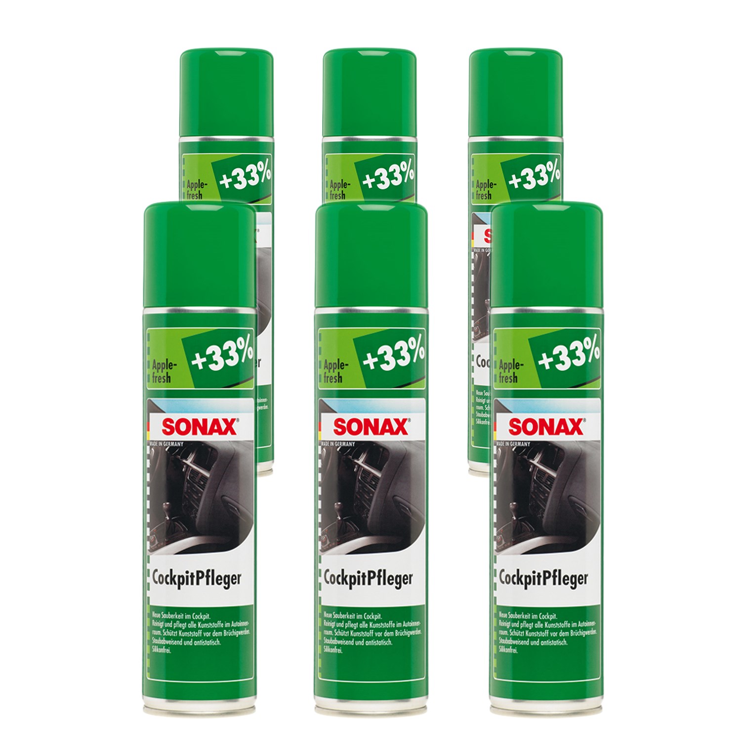 SONAX Kunststoffpflegemittel CockpitPfleger glänzend Apple-fresh [400 ml] 03443000 0.4l - Image 5