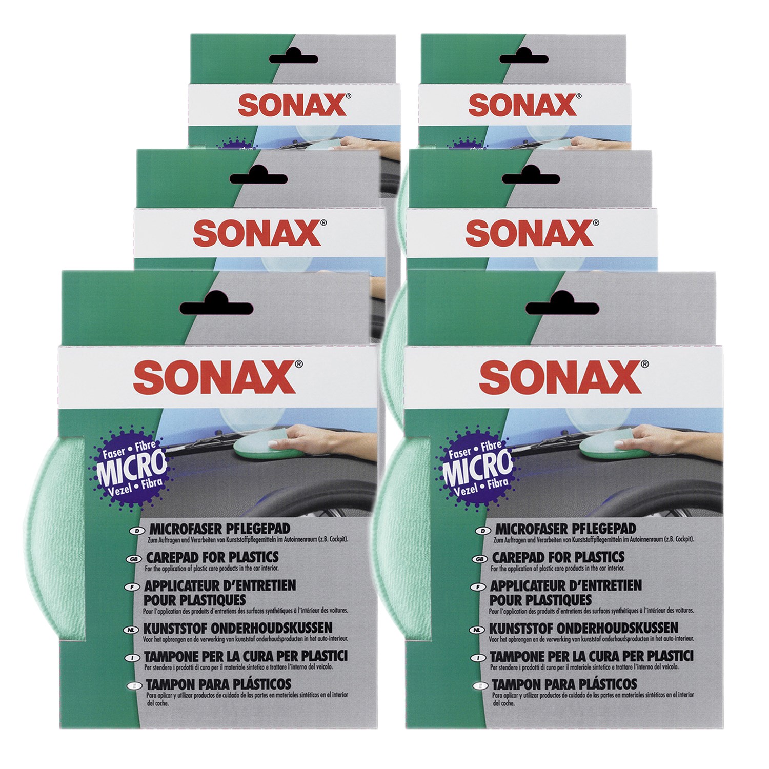 Sonax 6x MicrofaserPflegePad [Hersteller-Nr. 04172000]