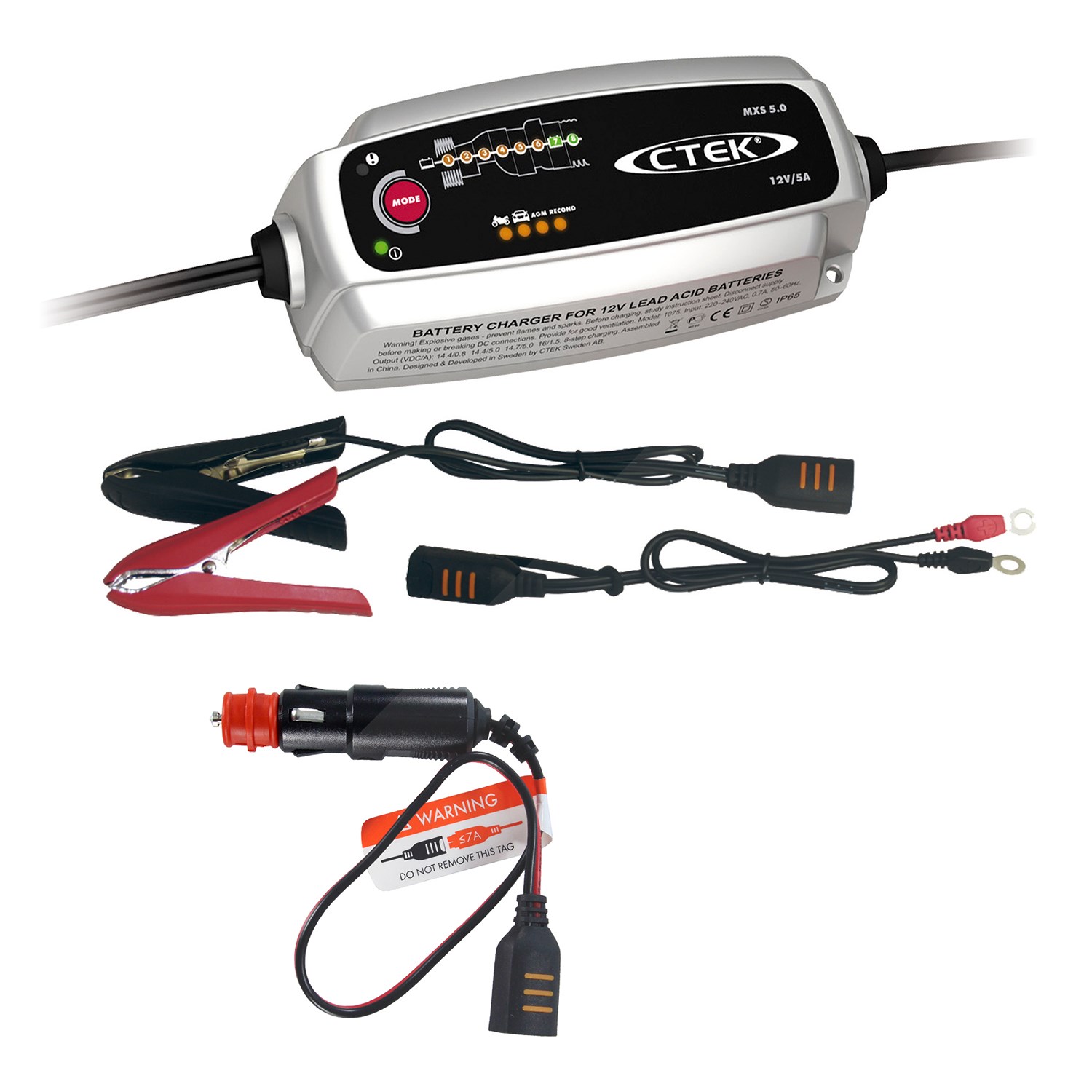 Ctek Batterieladegerät MXS 5.0 + 12V Schnellverbinder [Hersteller-Nr. 10850338]
