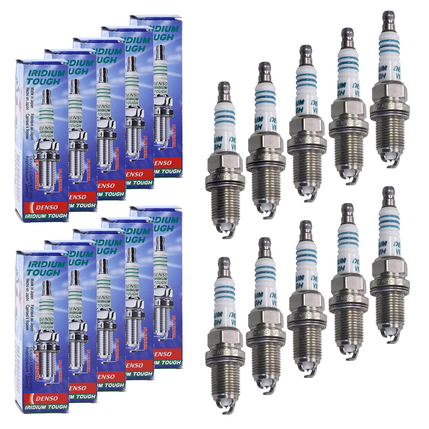 Denso 10x Zündkerze IRIDIUM TOUGH VKB20 [Hersteller-Nr. VKB20] für Audi