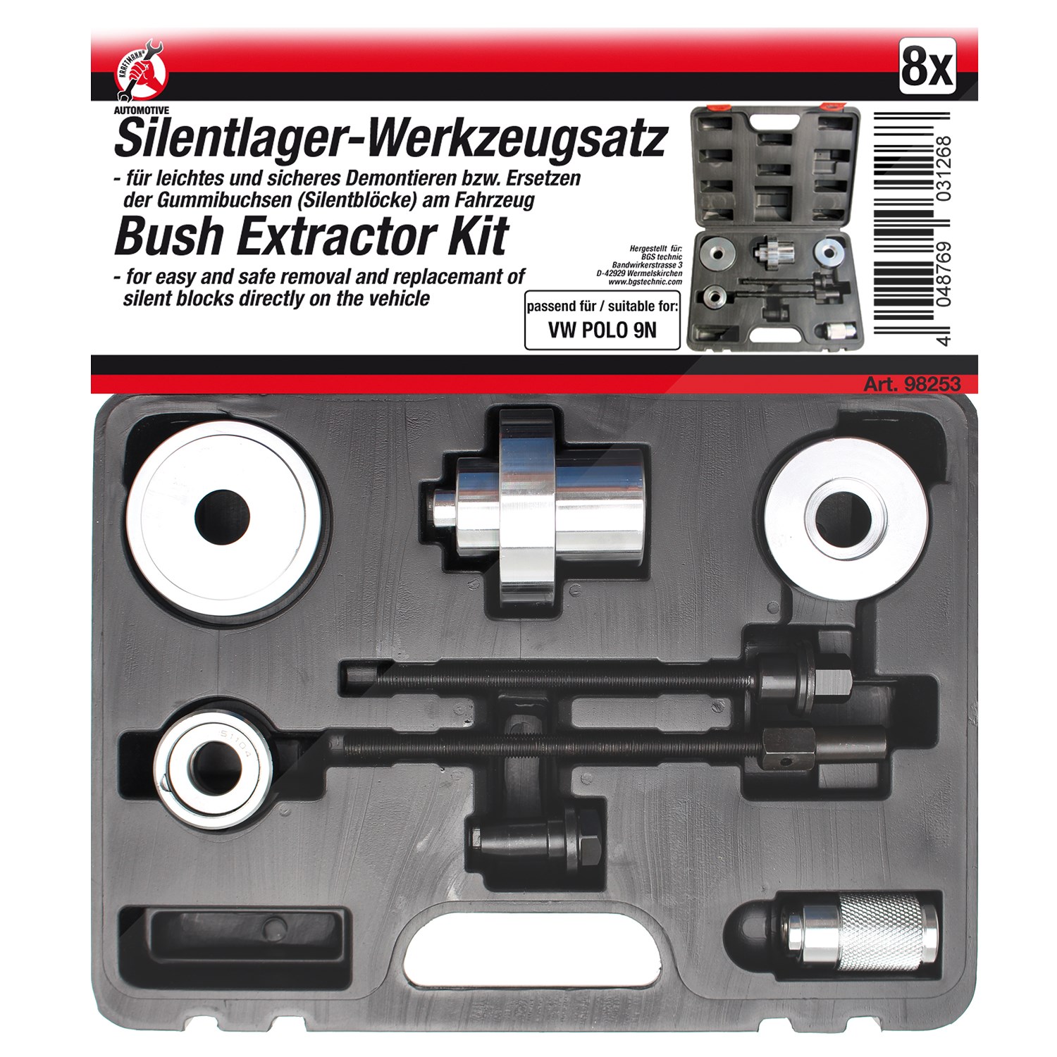 Bgs Do It Yourself Silentlager-Werkzeugsatz für VW Polo 9N [Hersteller-Nr. 98253]