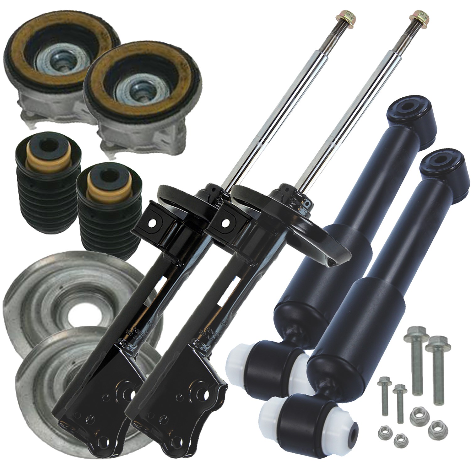 Bestprice 4x Stoßdämpfer vorne+hinten Gasdruck + Domlager VA [Hersteller-Nr. 31407153] für Mercedes-Benz