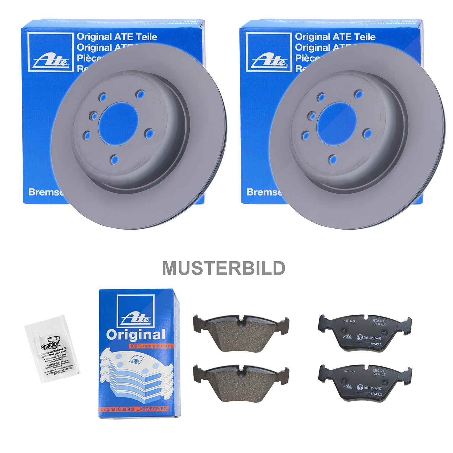 Ate Bremsscheiben+Bremsbeläge Hinterachse Belüftet [Hersteller-Nr. 10698815] für BMW