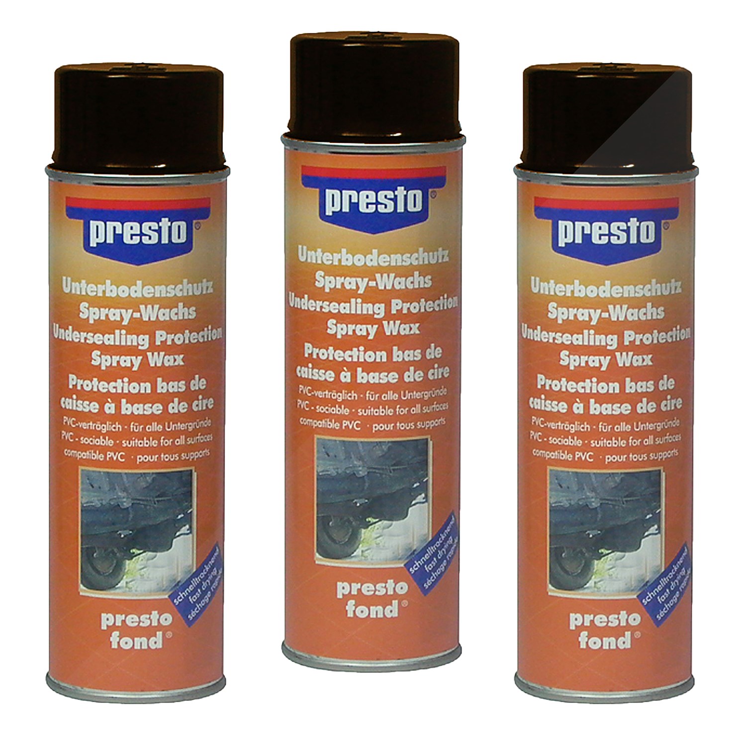 Presto 3x 500ml Unterbodenschutz auf Wachsbasis braun [Hersteller-Nr. 306048]