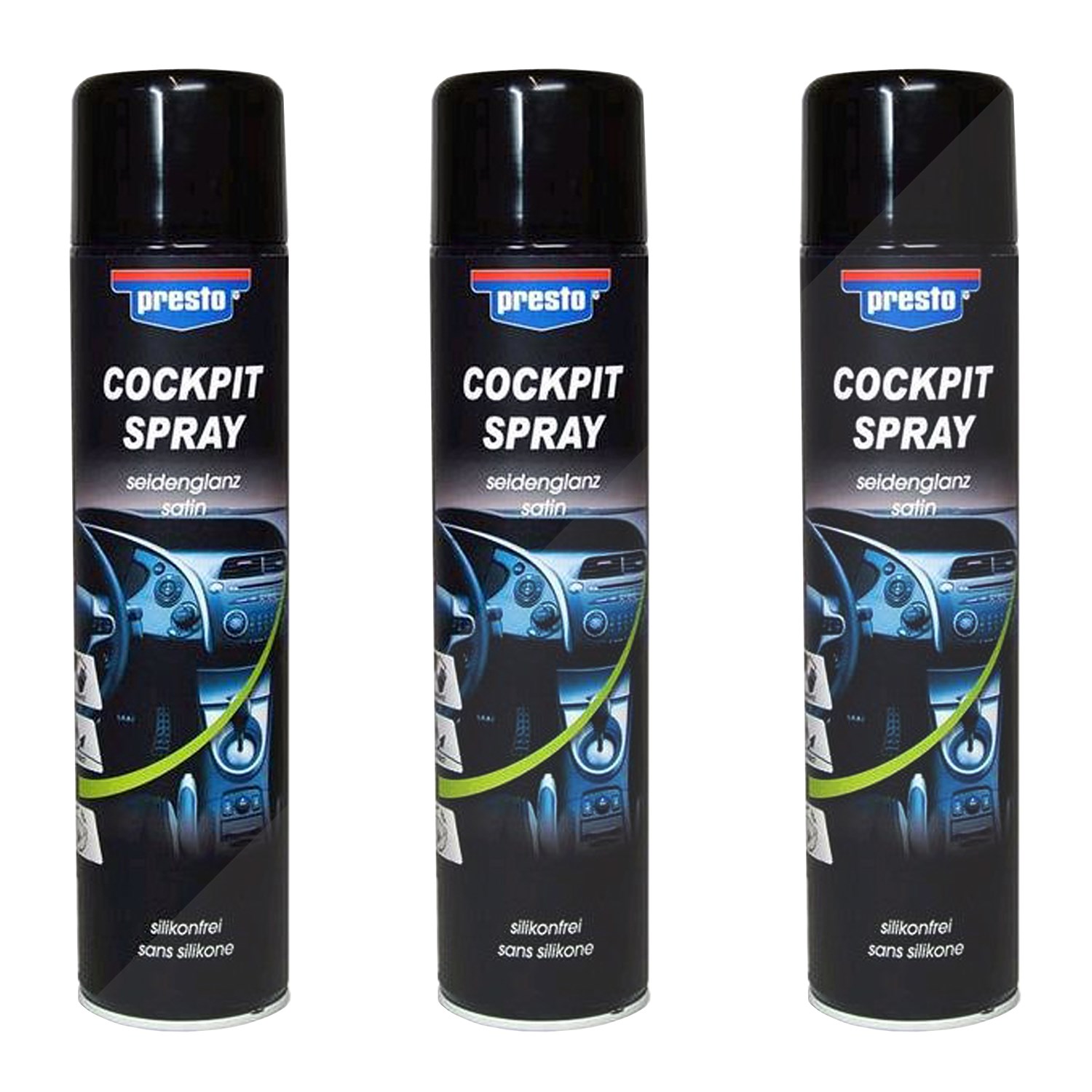 Presto 3x 600ml Cockpitspray seidenglanz [Hersteller-Nr. 383212]