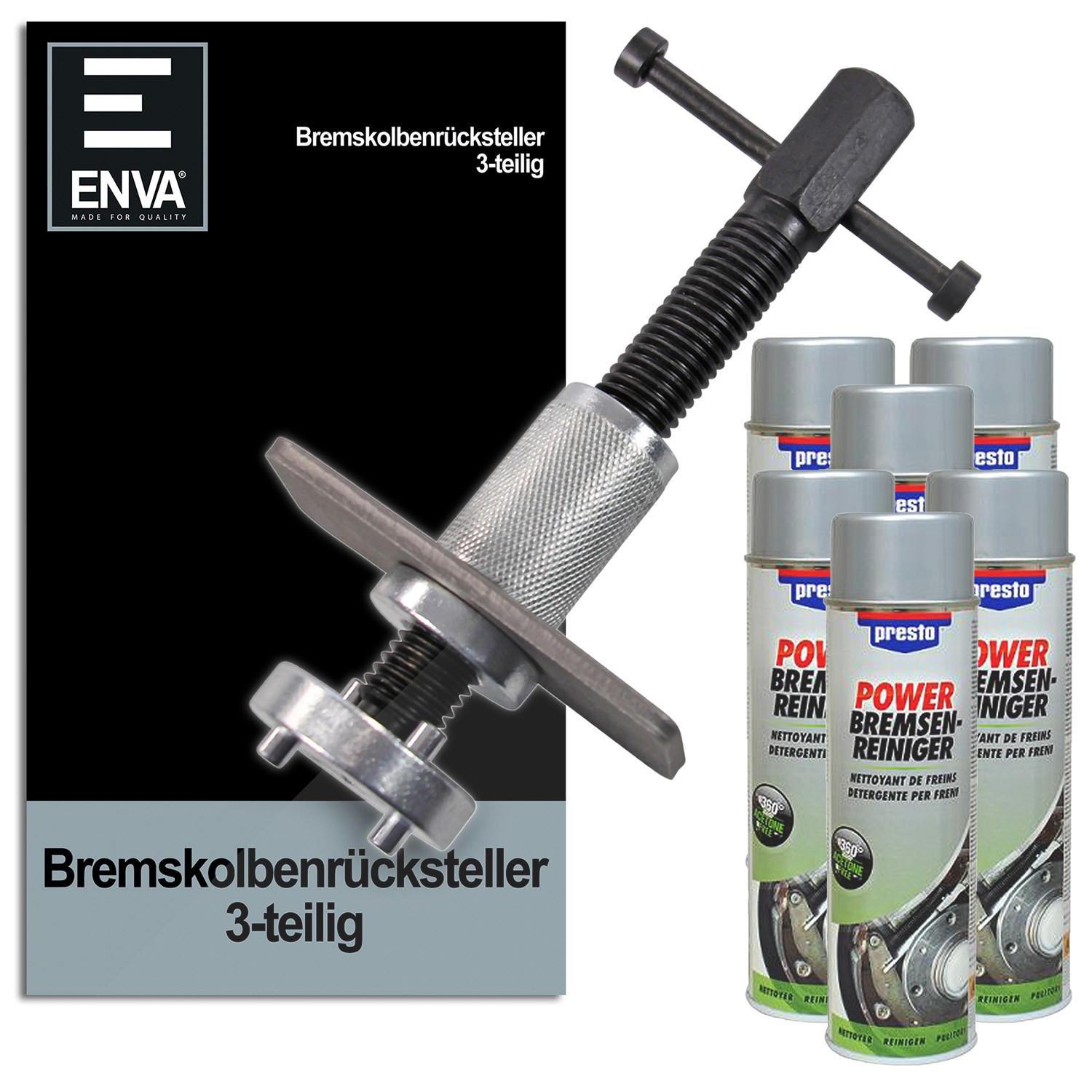 Enva Bremskolbenrücksteller 3-tlg + 3 l Bremsenreiniger [Hersteller-Nr. 10872247]