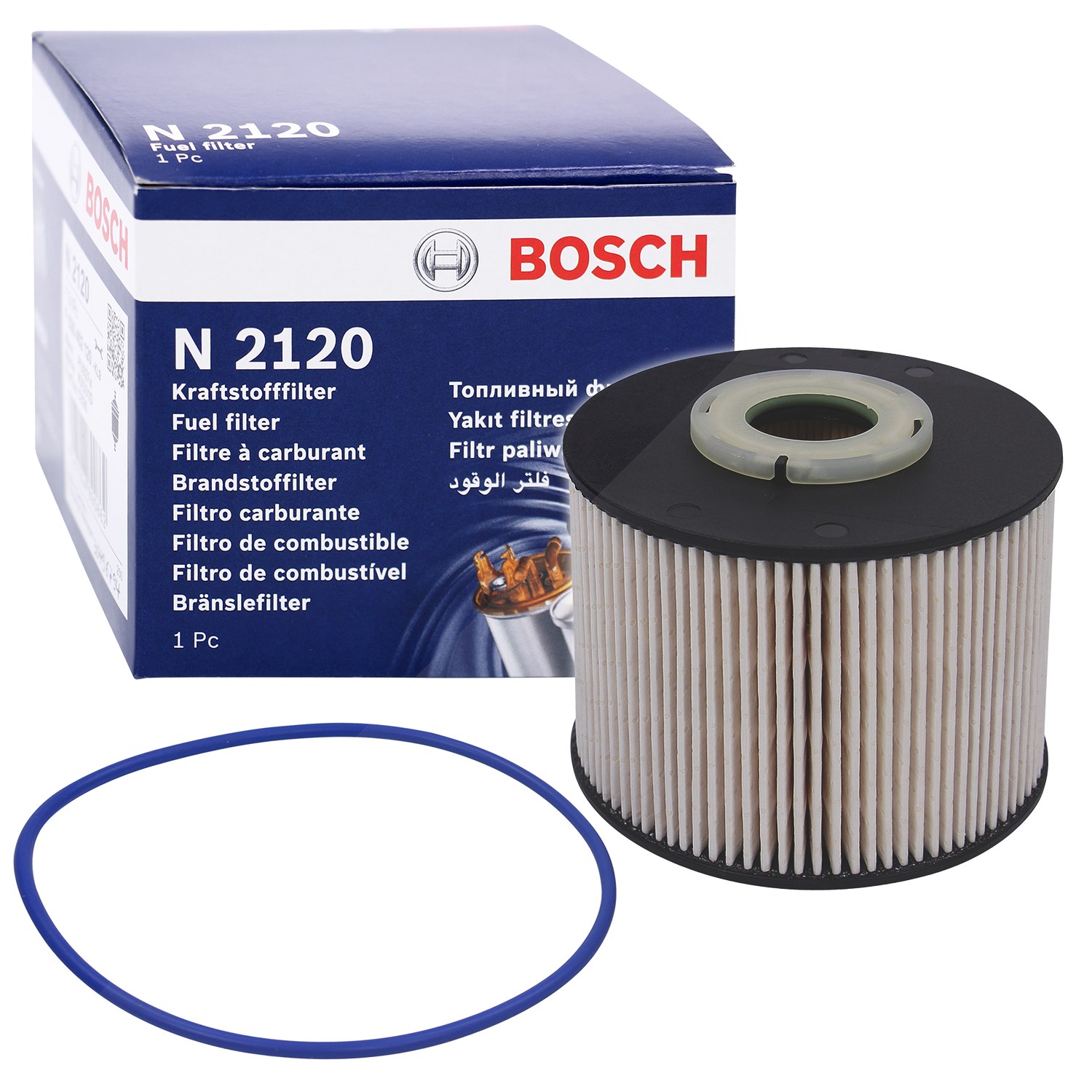 Bosch Kraftstofffilter [Hersteller-Nr. F026402120] für Fiat, Peugeot, Ford, Toyota, Ds, Citroën