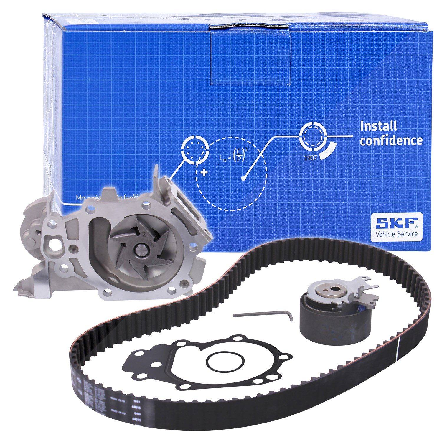 Skf Wasserpumpe + Zahnriemensatz [Hersteller-Nr. VKMC06002] für Dacia, Renault, Proton, Nissan