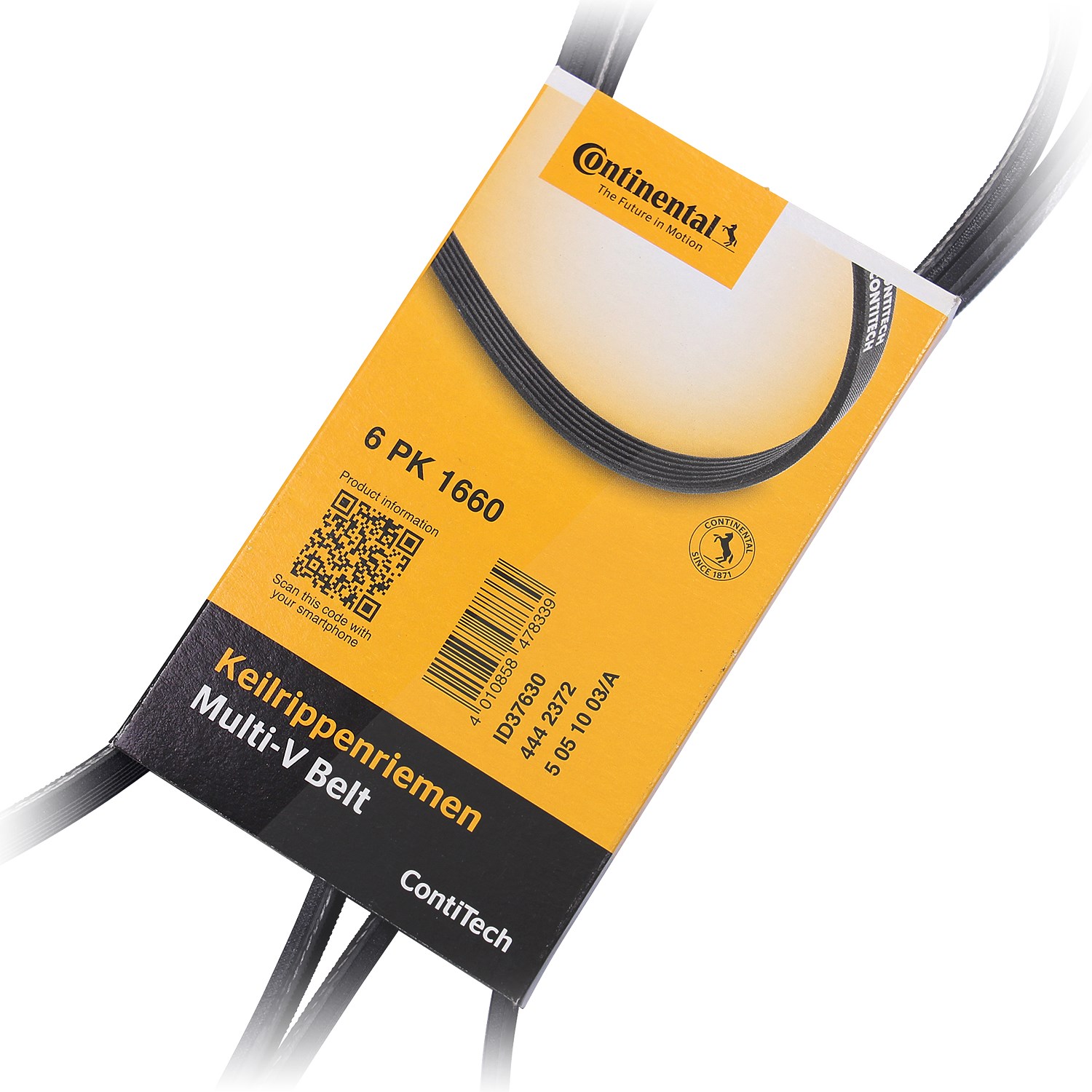Continental Ctam Keilrippenriemen [Hersteller-Nr. 6PK1660] für Audi, Renault, Citroën, Hyundai, Seat, BMW, Skoda, VW, Kia, Fiat, Peugeot, Lancia