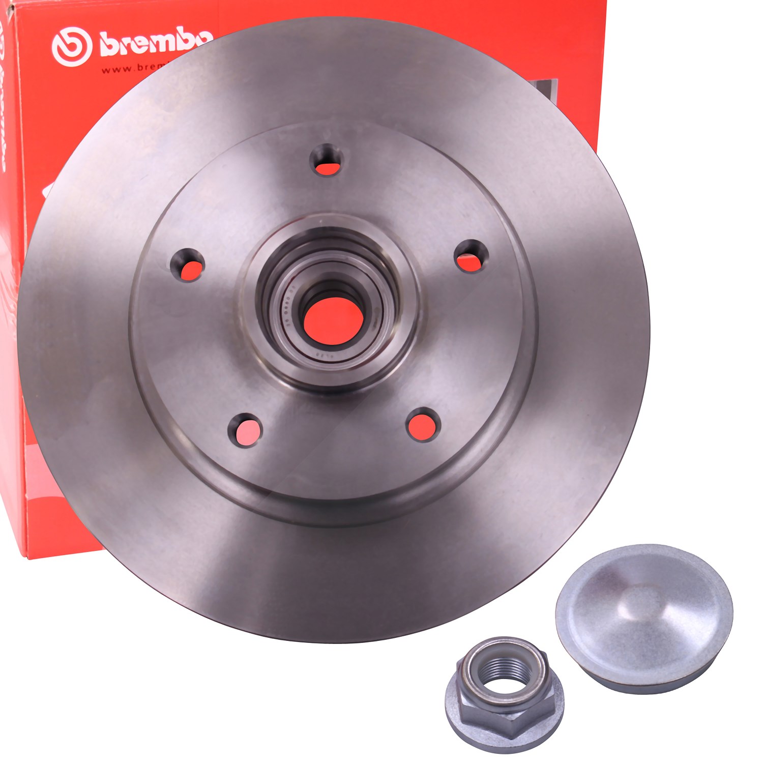 Brembo 1x Bremsscheibe mit Radlagersatz Hinten Voll [Hersteller-Nr. 08.B369.17] für Renault