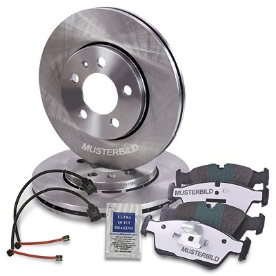 Bestprice Satz Bremsscheiben + Bremsbeläge Vorderachse [Hersteller-Nr. 10602356] für Peugeot