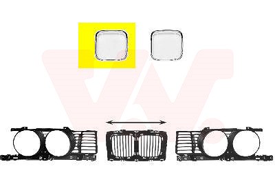 Van Wezel Kühlergitter, Rahmen, chrom, 94- [Hersteller-Nr. 0635518] für BMW
