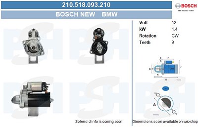 Bv Psh Starter [Hersteller-Nr. 210.518.093.210] für BMW