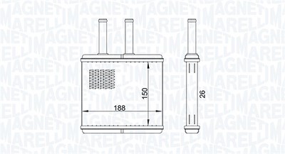 Magneti Marelli Wärmetauscher, Innenraumheizung [Hersteller-Nr. 350218437000] für Daewoo