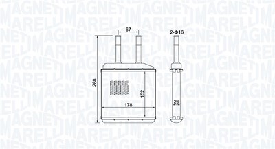 Magneti Marelli Wärmetauscher, Innenraumheizung [Hersteller-Nr. 350218420000] für Daewoo