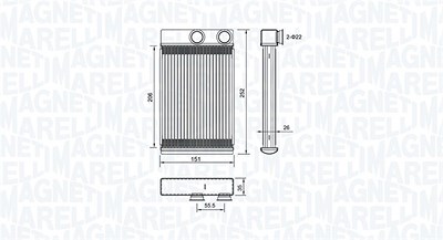 Magneti Marelli Wärmetauscher, Innenraumheizung [Hersteller-Nr. 350218478000] für Opel, Vauxhall, Chevrolet