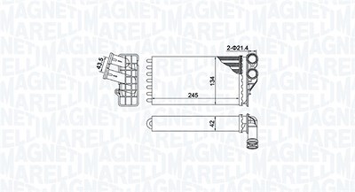 Magneti Marelli Wärmetauscher, Innenraumheizung [Hersteller-Nr. 350218430000] für Citroën, Peugeot