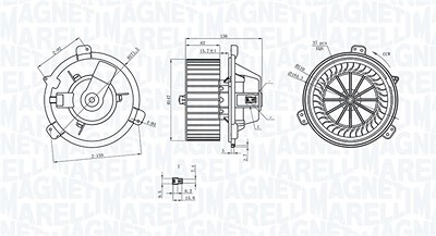 Magneti Marelli Innenraumgebläse [Hersteller-Nr. 069412313010] für Lancia, Fiat