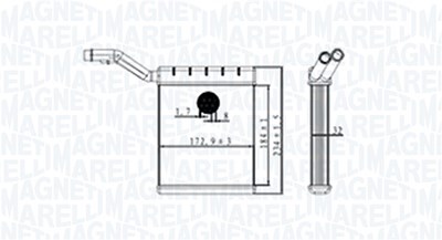 Magneti Marelli Wärmetauscher, Innenraumheizung [Hersteller-Nr. 350218480000] für Ford