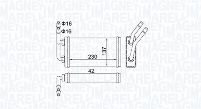 Magneti Marelli Wärmetauscher, Innenraumheizung [Hersteller-Nr. 350218406000] für Ford